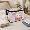 Opvouwbare Opbergdoos Organizer met Rits, "SQUISHY FUN" Patroon, Grote Opbergbak Onder het Bed met Deksel voor Kleding Beddengoed