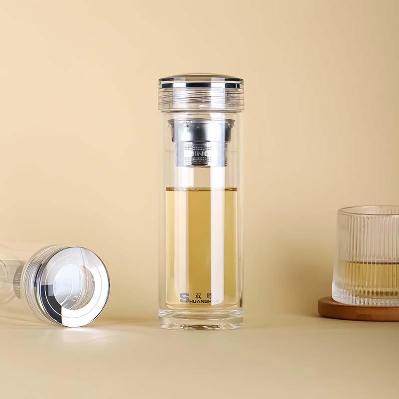 Shuanghan Double-Layer Glass Tea Infuser Cup