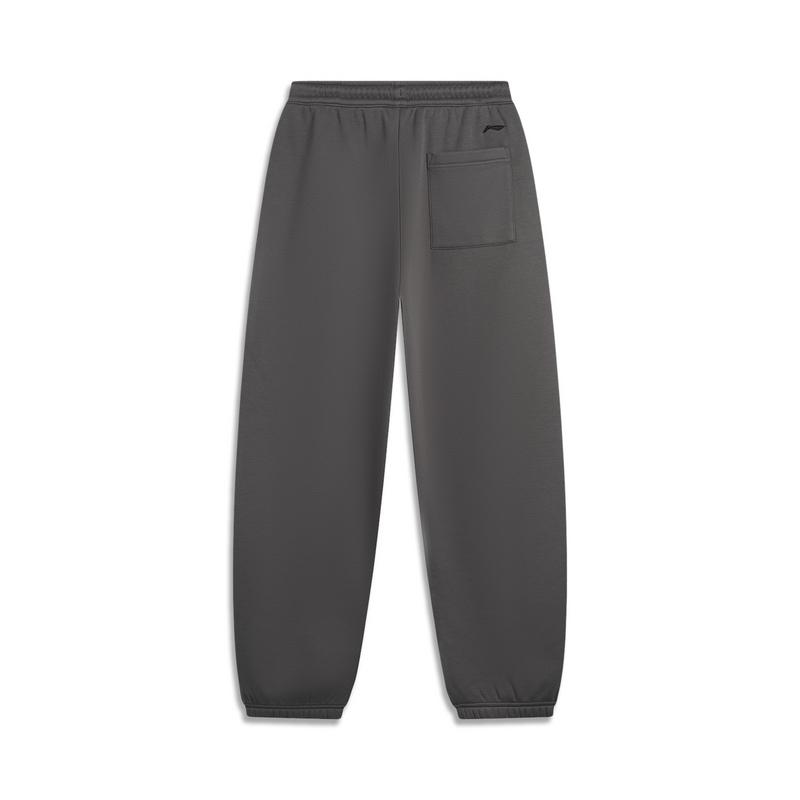 Li Ning CF Outdoor Tapered Waist Slim Fit Fleece Warm Anti-Static Loose Banana Pants Men pants AKLVB69-2