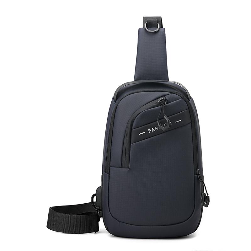Sporty Men's Waterproof Sling Bag - USB Power Bank Port + Multi-Compartment Chest Pack (Anti-Sweat & Durable Design)