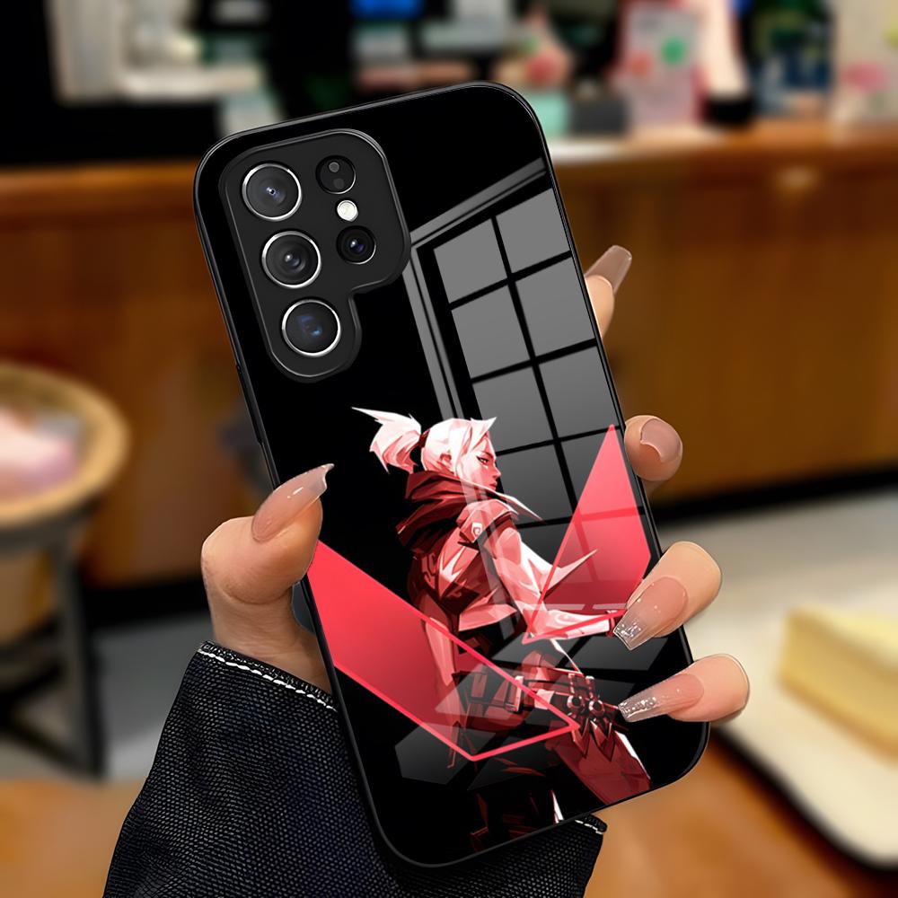 

V-Valorant Game Phone Case For Samsung A25 A13 A33 5G A54 A36 A35 A56 A52 A14 Shockproof Glass Cover Samsung A26