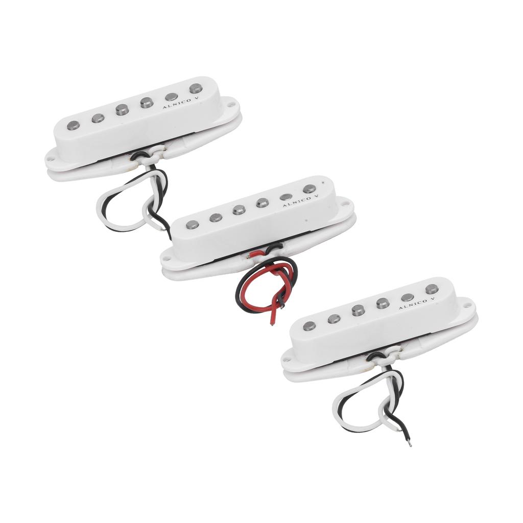 3Pcs Guitar Pickup Single Coil Set Alnico 5 Magnetic Accessory Replacement GMB137White