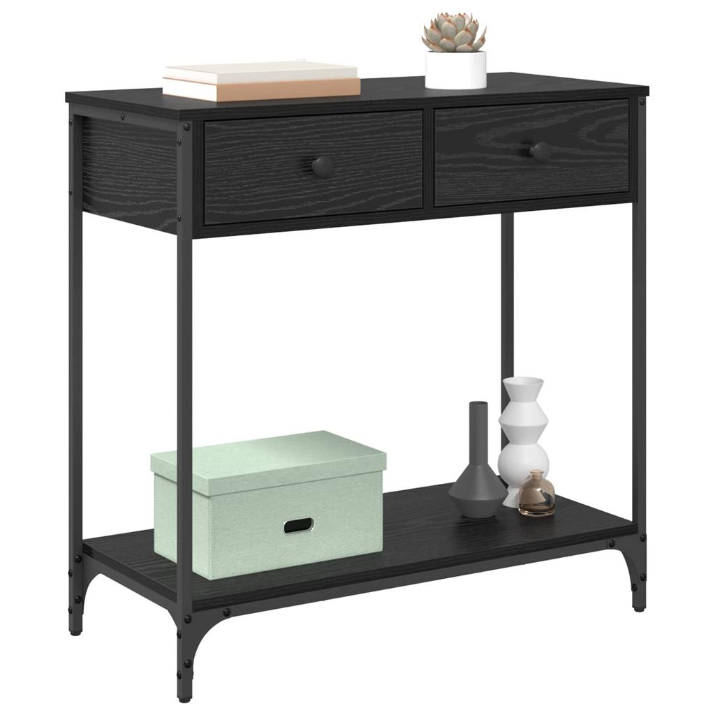 Console Table Black Oak Effect 75 X 34.5 X 75 Cm