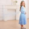 Frozen 2 Kids Elsa Dress Set with Crown, Wig and Accessories, Ice Queen, Fine Fabric, 5-6 Years, 130cm, Blue
