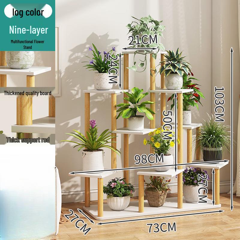 Multi-Layer Wooden Indoor Flower Stand