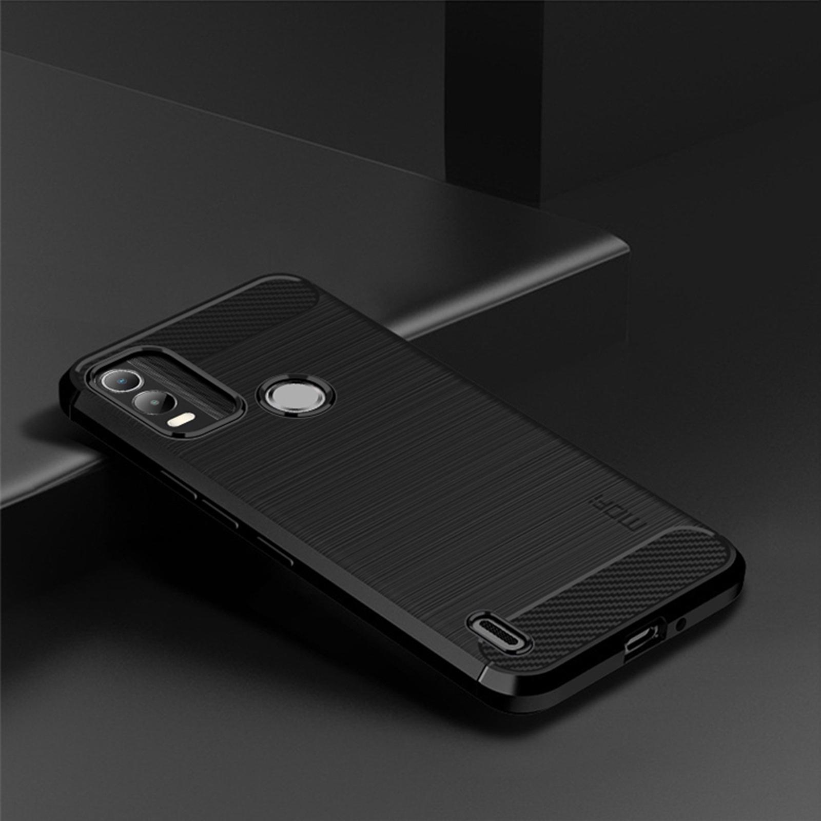 

MOFI JK TPU Series-1 for Nokia C21 Plus 4G Brushed Surface Soft TPU Drop-proof Case Carbon Fiber Phone Case Black