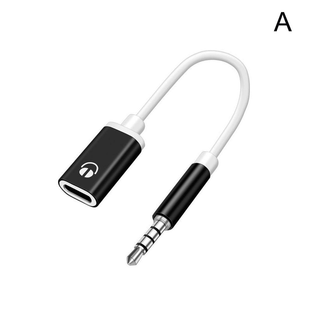 3.5mm Male to Type-c Female Headphone Cable Converter Type-C Female Flat Head Earphone to Round Head Adapter Cable