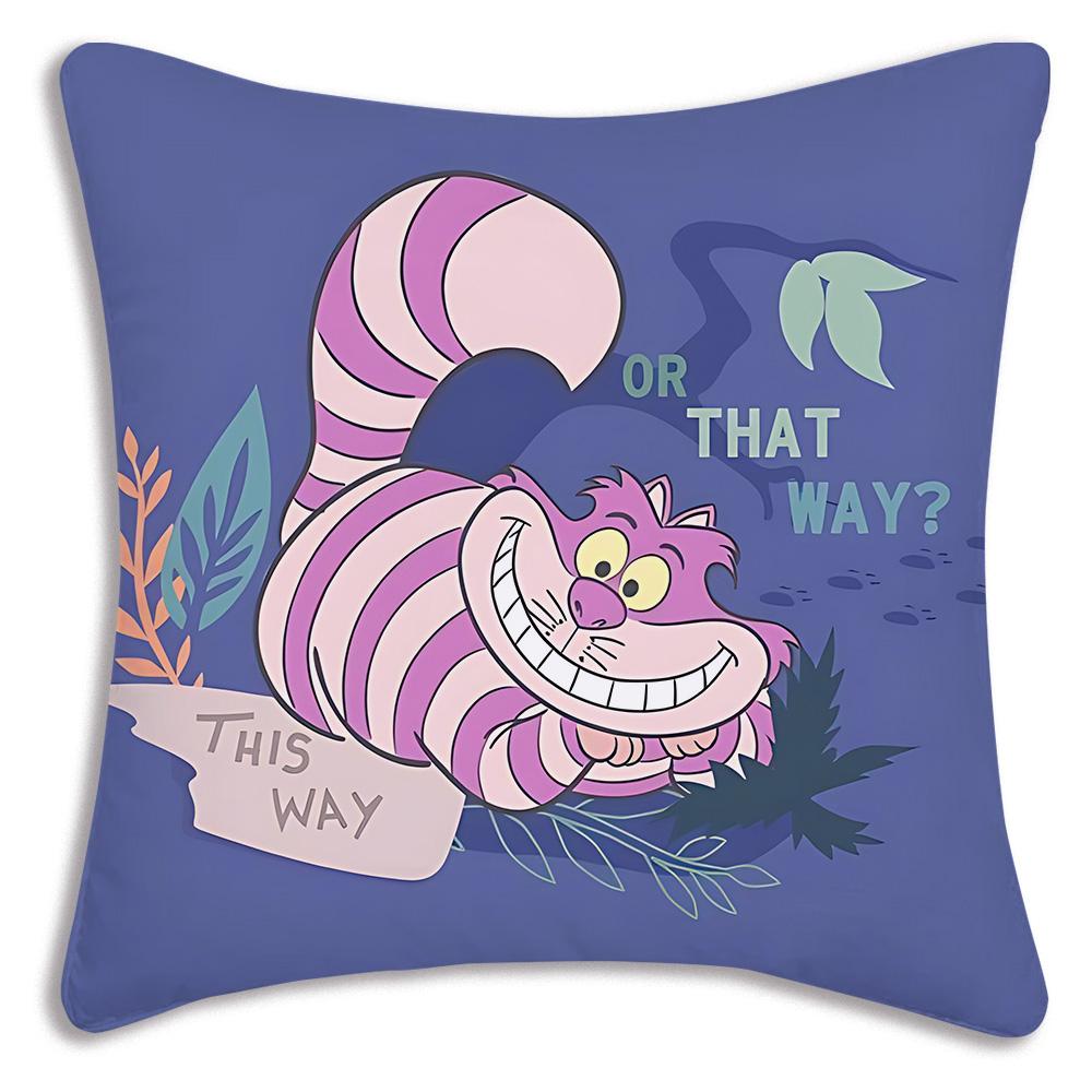 Disney Alice in Wonderland Pillow Covers Cartoon Sofa Decorative Home Double-sided Printing Short Plush Cute Cushion Cover
