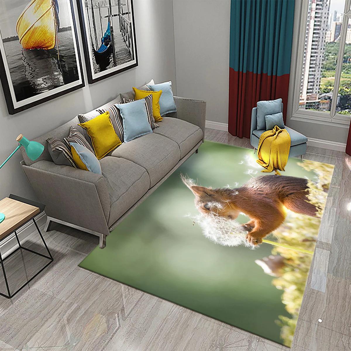 

3D Forest Wildlife Carpet Cute Wild Life Rugs for Home Living Room Bedroom Floor Decor Area Mat Carpet Kids Play Crawling Carpet 40x60cm 16x24 inch