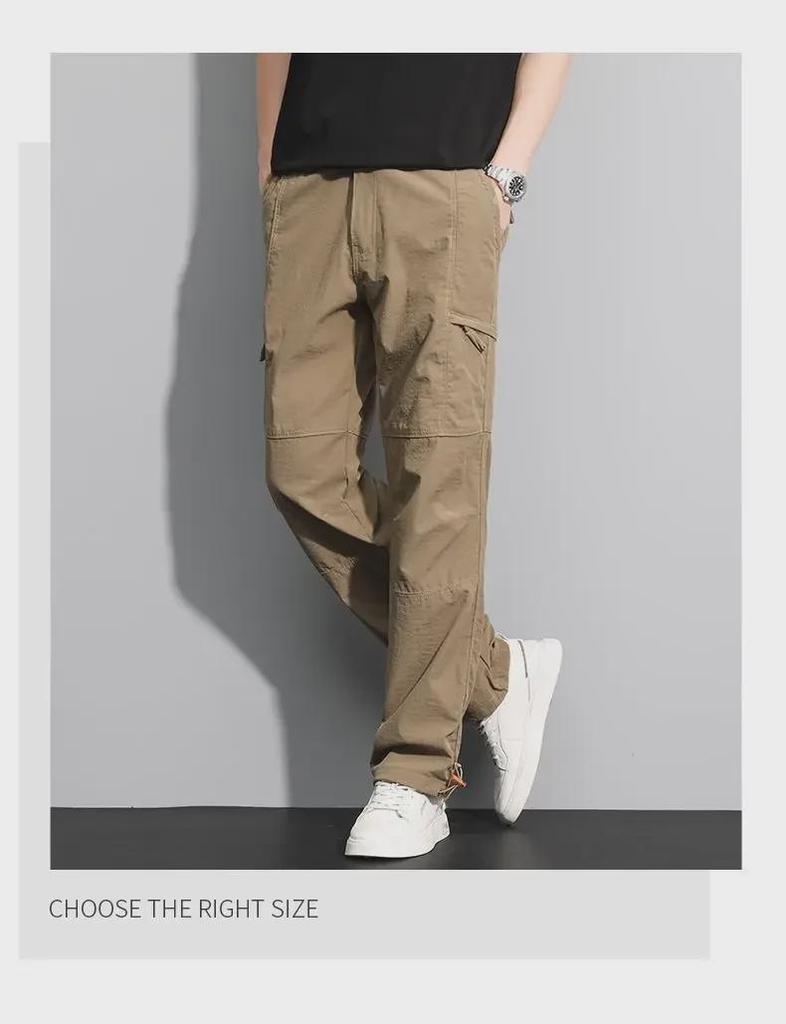 Men's Plus Velvet Thick Winter Cargo Pants - Loose, Multi-Pocket, Windproof, Waterproof, Quick-Drying.