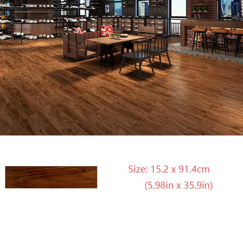 Self-Adhesive Wood Grain Floor Wallpaper Waterproof Wall Sticker Bedroom Living Room Toilet Kitchen Home Decor Floor Sticker