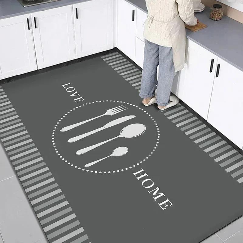 Kitchen Carpet Pvc Floor Mat Waterproof Non-slip Leather Mats Home Decoration Cartoon Rug Large Area Rugs Alfombra Cocina