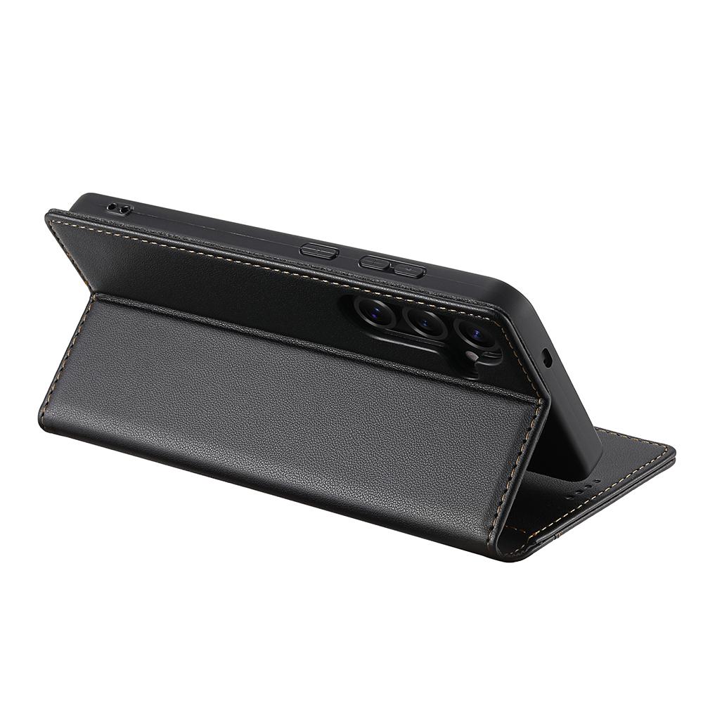 N.BEKUS P3 For Samsung Galaxy S24 FE Case RFID Blocking Wallet Stand PU Leather Flip Phone Cover