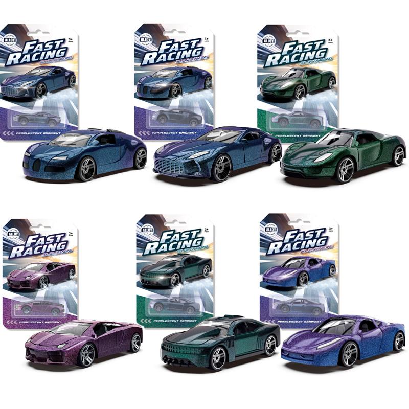 New 1:64 Temperature-sensitive Color-changing Alloy Car Model 6PCS Cool Inertia Pull-back Alloy Sports Car Toy Children s Gift