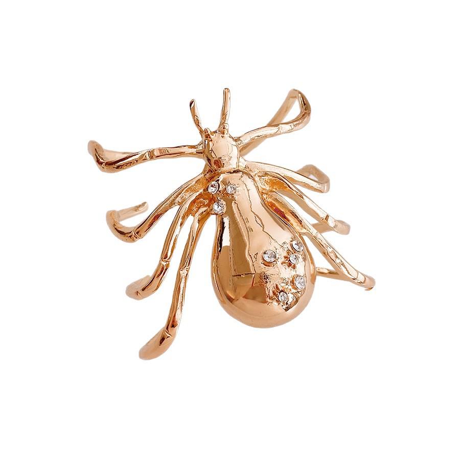 Exaggerated Diamond Inlaid Spider Open Bangle: Trendy High-End Fashion Jewelry for Women