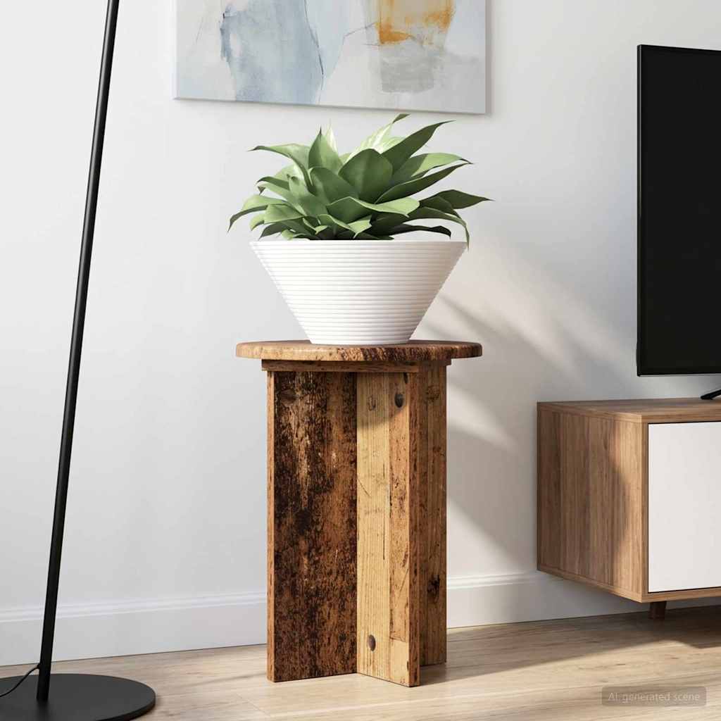 Plant Stand 2 pcs Reclaimed Wood Look Ø29.5 x 40 cm Engineered Wood