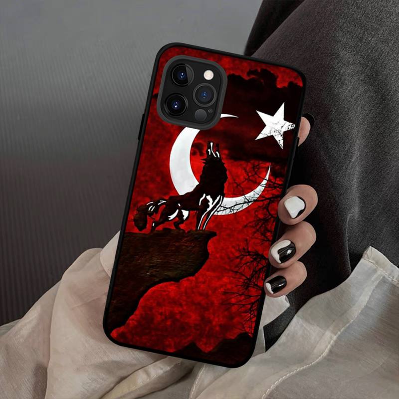Flag Turkey Istanbul Antalya Mustafa Wolf Phone Case Silicone Soft for Iphone 14 13 12 11 Pro Mini XS MAX 8 7 6 Plus X XS XR