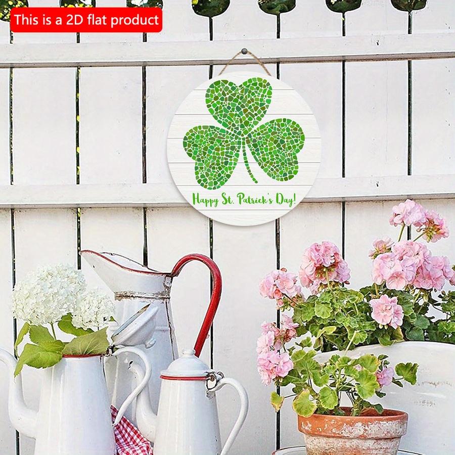 2D Flat 20*20cm1pc Happy St.Patrick's Day Welcome Party Elegant Simplicity Door Decorations Green Lucky Shamrock Leaves Print Hanging Reliable Quality