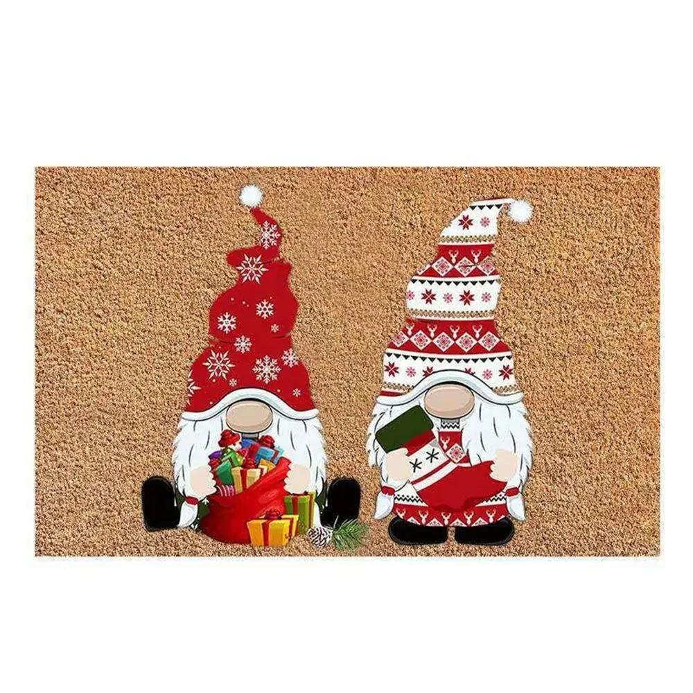 Christmas Rug New Year's  Decoration Anti Slip Entrance Flooring Carpet Floor Deacoration Cartoon Pattern Mat Home Carpet