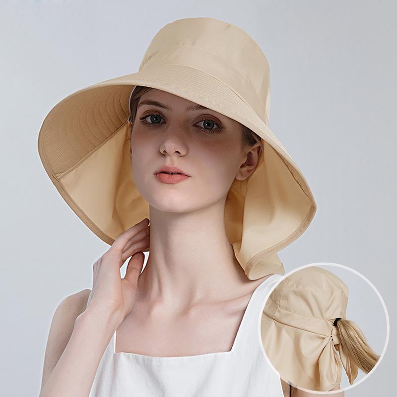 Women's Sunscreen Hat Fisherman Hat Summer Outdoor Big Brim Beach Sun Hat Basin Hat for Women Adjustable Bucket Cap