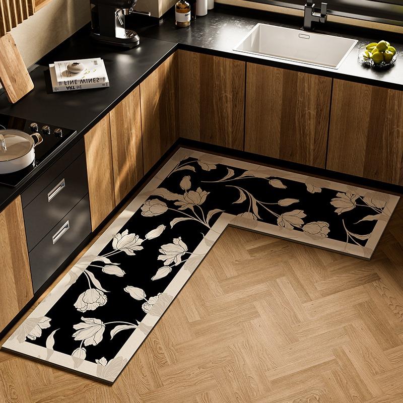

Kitchen Floor Mat Oil-proof Waterproof and Easy-care Pvc Carpet Bathroom Balcony Wipe Clean Free Cut Floor Mat Alfombra 1pc 80x120x45cm