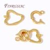 18K Echtgold Plated Herzform Verbinder Verschlüsse, Perlenverschluss Für Schmuckherstellung Zubehör DIY Zubehör, Befestigungsverschlüsse