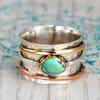Bague Homme Bohème Vintage Décorative Turquoises Trois Couleurs Bague de Doigt pour Sortie