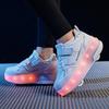 28-38 Children's Plus Size Two Wheels Disassembled Into Flat Sports Shoes LED Illuminated Sports Shoes Children's Shoes Board Shoes