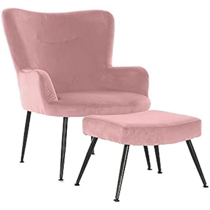 Fauteuil - DKD HOME DECOR - Noir Rose - Plastique, Velours, Métal - 1 place - Design Contemporain
