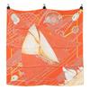 HERMES [Excellent Condition] Tuiga Sailboat Silk Carre90 scarf OrangeUsed