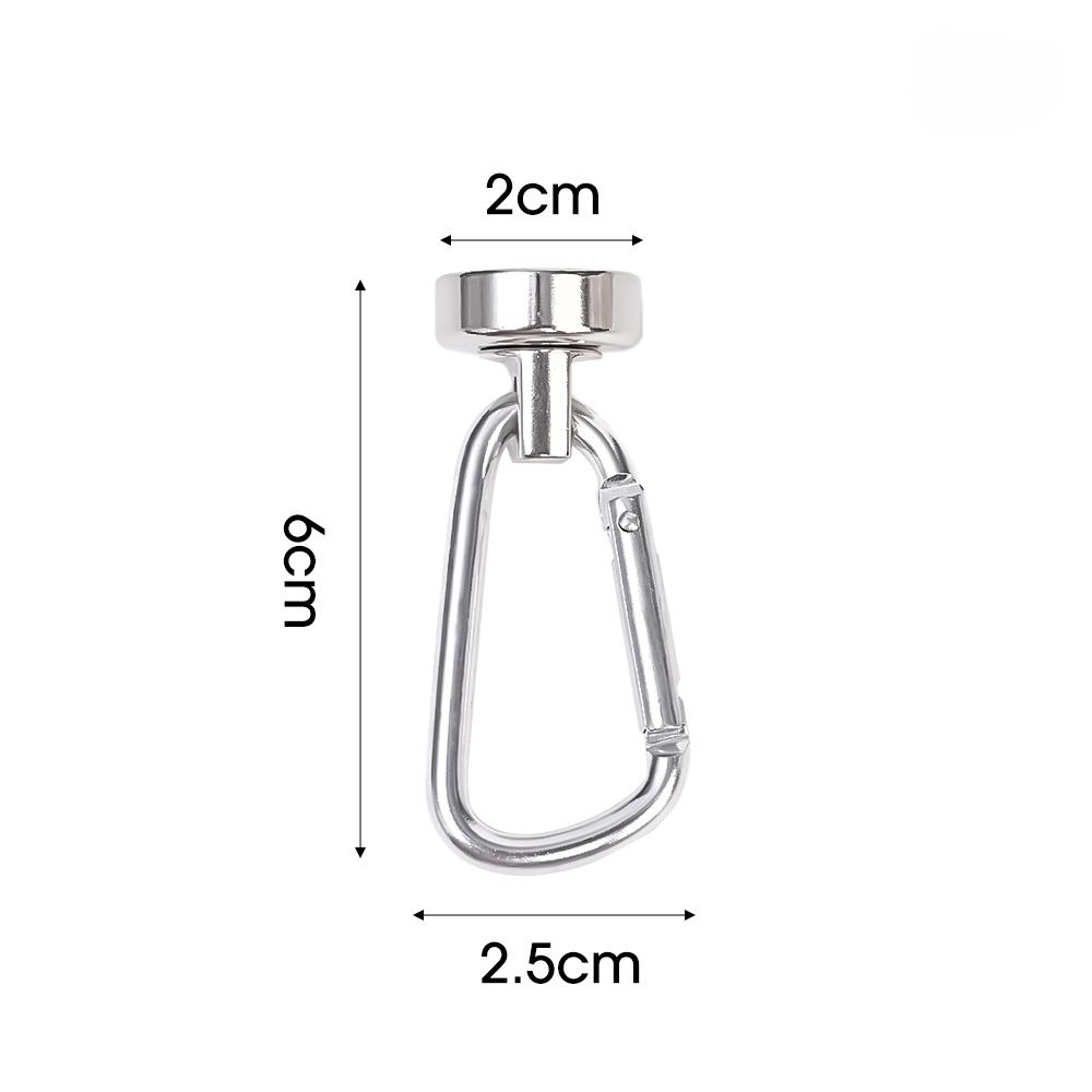 1/5PCS Carabiner Magnetic Hooks Strong Neodymium Magnet with Swivel Carabiner Heavy Duty Kitchen Bathroom Hanging Magnetic Hook