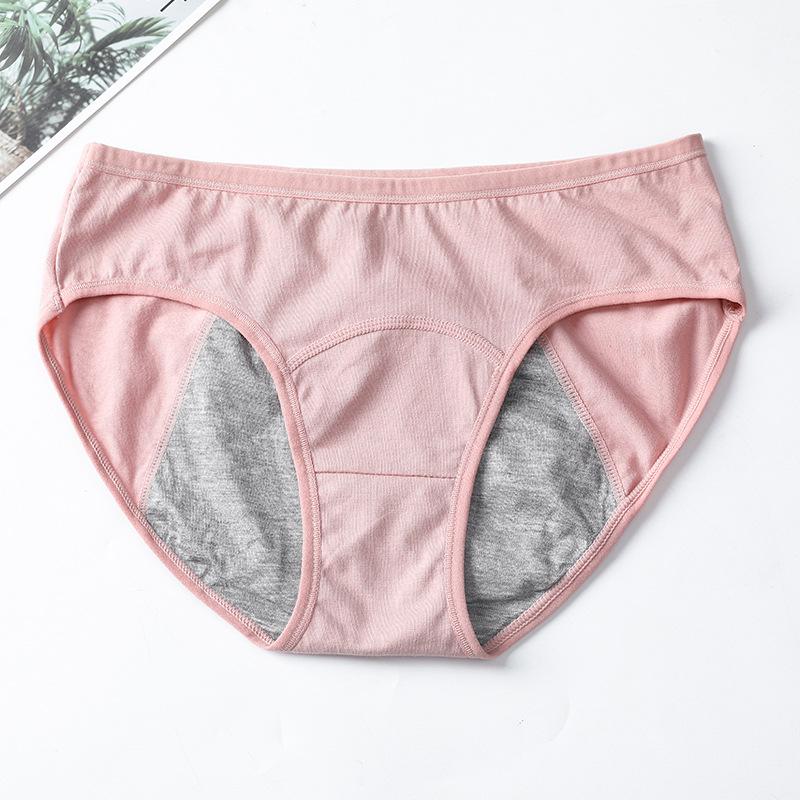 Small Floral Mid Waist Briefs Menstrual Underwear Front and Back Leak Proof Plus Size Physiological Pants for Women Panties