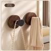Wood Suction Cup Hooks Walnut Keys Decor Hook Door Back Clothes Towel Hanger Cabinet Drawers Handle Wall-Mounted Storage Rack