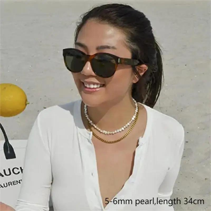 Vero Girocollo di Perle Barocche Naturali d'Acqua Dolce per Donna Ragazza Regalo Popolare AA 5-6mm 8-9mm Collana di Gioielli di Perle