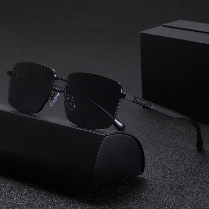 New Nylon Polarized Men's Square Sunglasses: Fashionable, Trendy Driving Shades