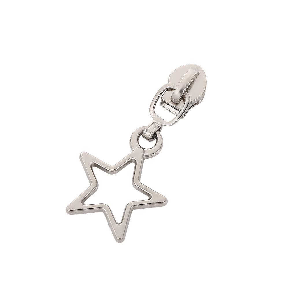 Star Zinc Alloy Nylon Zipper Puller for Luggage and Apparel - No-Lock Buckle Accessory