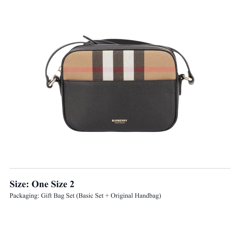 Burberry Leather Camera Bag Crossbody Bag Small Women's Black 81208301