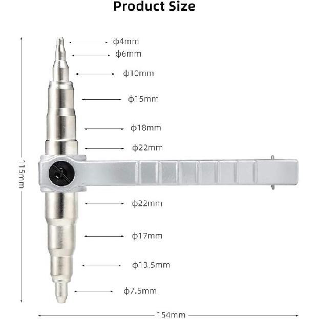 JoyTube Copper Pipe Tube Expander Tool Manual Swaging Hand Tool Refrigeration Tube Expanding Tool Kit 1/4” To 7/8”