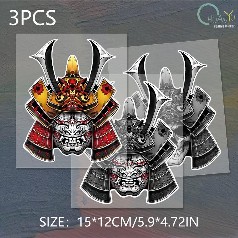 Japan Dämon Geist Samurai Autoaufkleber Totenkopf Prajna Auto Tankdeckel Hannya Aufkleber Vinyl Laptop Form A4 Q3 Auto Dekoration