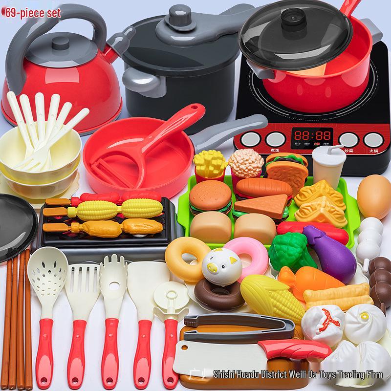 Kids' Kitchen Play Set: Pretend Cookware & Tableware for Boys and Girls