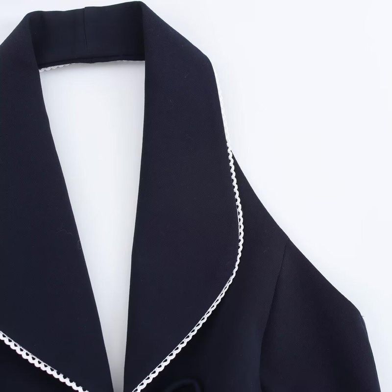 Kaslead New Arrival Women's Clothing Fashion Style Fashion Bowknot Decoration Patchwork Hanging Collar Tops 2119550