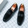 Luxury Designer Gentleman Bowtie Patchwork Slip On Shoes For Men Moccasins Wedding Prom Homecoming Party Footwear Zapatos Hombre