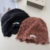 100% All-wool Crochet Knitted Hat, Women's Hollow Lace Niche Design Bag Head Wool Hat