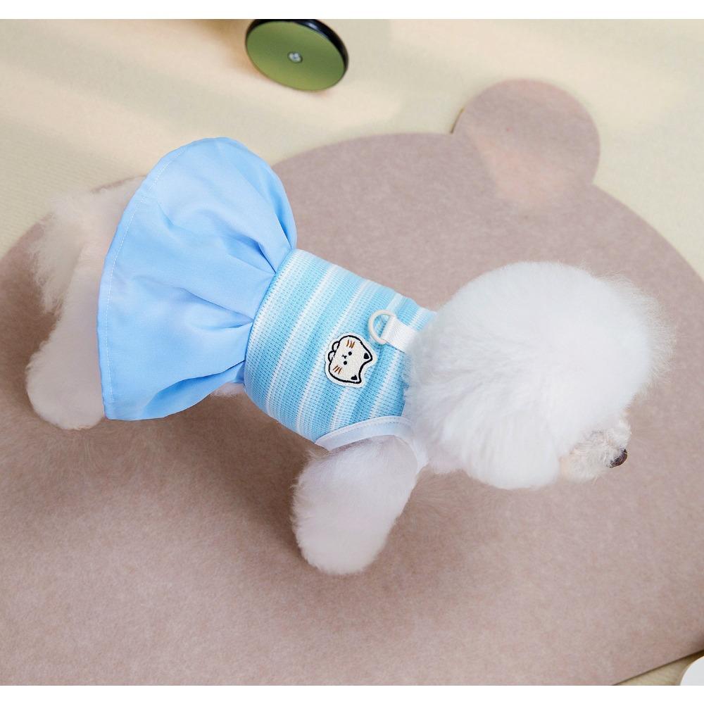 Summer new medium and small teddy dog small fresh floral Korean students cute suspender princess skirt pet clothes