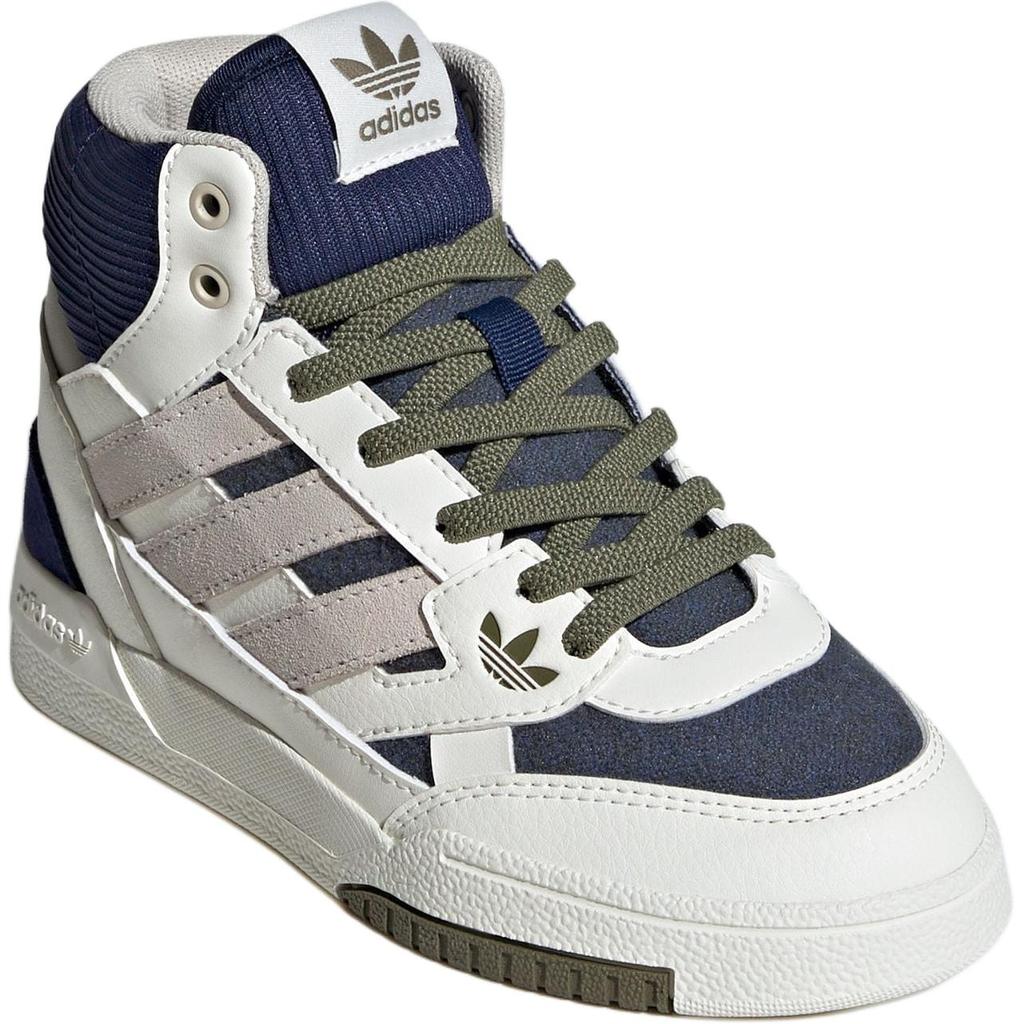 Adidas Originals Drop Step Se Comfortable Versatile Shock Absorbing Durable High Top Kids Skate Shoes Kids Skate Shoes White IH3285