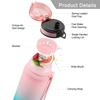 350ml Sport Water Bottle Girls Kid Portable Leakproof Frosted Plastic Shaker Drink Cup Time Marker Outdoor Tour Student BPA