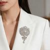 Fashion Teardrop Brooch Large Flower Bridal Brooch Party Banquet Wedding Pin Jewelry