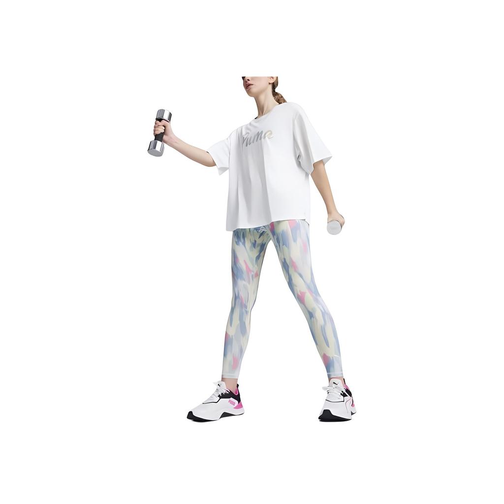 Puma Boyfriend Loose Fit Round Neck Short Sleeve T-Shirt Women tops White 525434-02