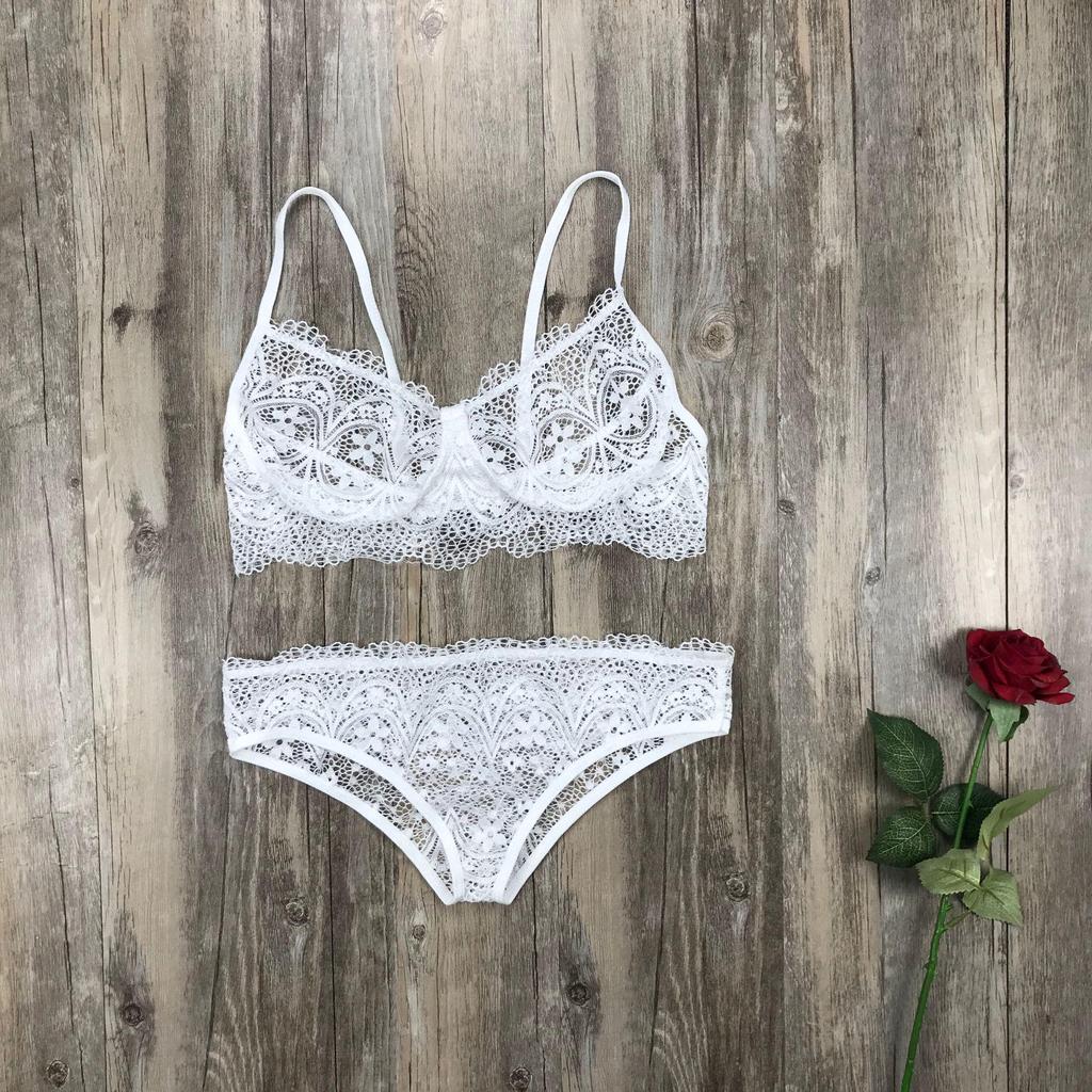 European and American Lace Camisole Bra and Triangle Panty Set - Sexy Temptation Lingerie