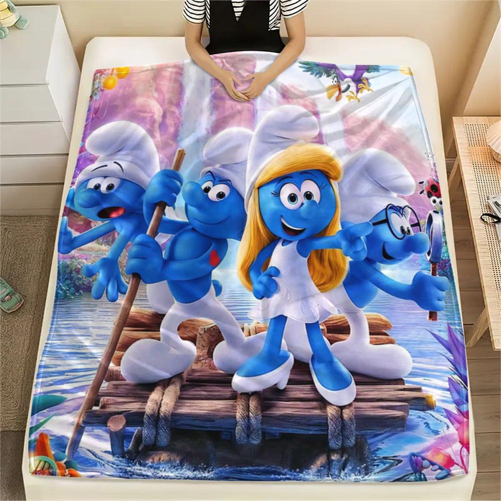 Smurfs River Adventure Blanket Suitable For All Seasons Blanket Office Rest Blanket Bedroom Air Conditioning Blanket